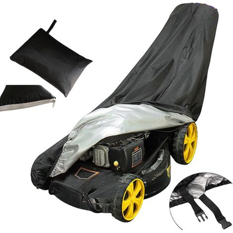 Housse de protection étanche pour tondeuse à gazon - Tissu Oxford 210D, Noir, Plusieurs tailles (1/4)