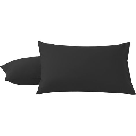 MINKUROW Kissenbezug 51 x 102 Schwarz – Set mit 2 rechteckigen Kissenbezügen aus gebürsteter Mikrofaser, Kissenbezug mit Umschlagverschluss (50,8 x 101,6 cm) (1/3)