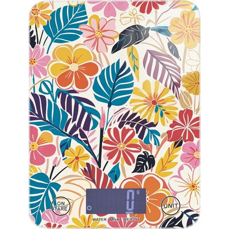 Balance numérique étanche avec motif fleurs hawaïennes colorées pour (1/5)