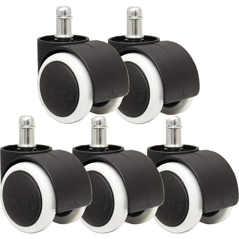 5 Stück drehbare Gummistuhlrollen, 11 mm (1/4)
