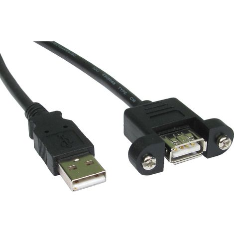 Câble USB RS PRO, USB A femelle vers USB-A mâle, 0.5m ( Prix pour 1 )