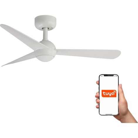 Faro Sfera Petit ventilateur de plafond à 3 pales blanc mat, système intelligent Tuya (1/3)
