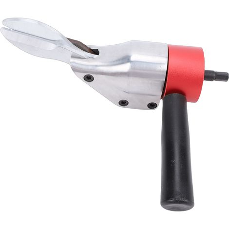Cisaille à tôle avec poignée rotative à 360 degrés, perceuse électrique, fixation de coupe pour fer, acier inoxydable, tapis, carton (1/5)