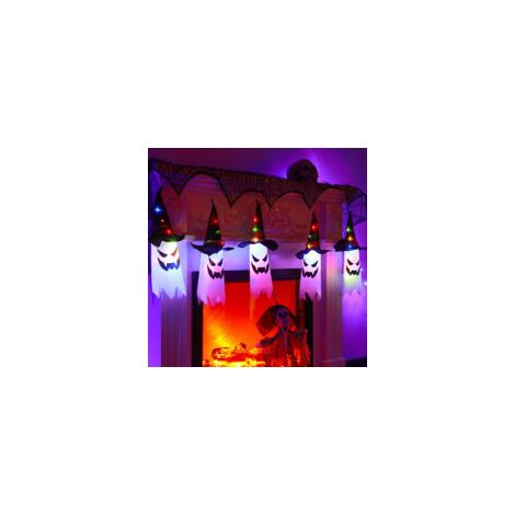 Halloween-Dekoration: Geister-Hexenhut, 5-teiliges Set für Halloween-Dekorationen (Hangi). - Crezuo
