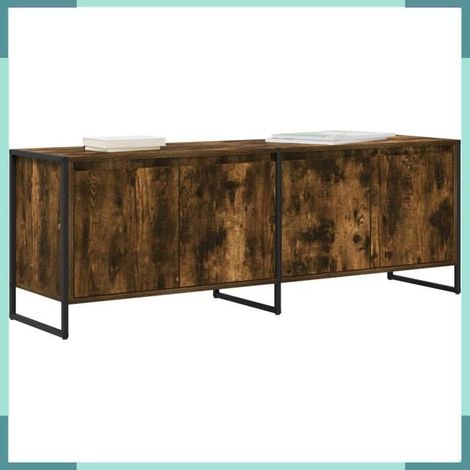 886512 Meuble TV Chêne Fumé 140 x 36 x 49.5 cm Bois d'ingénierie (1/5)