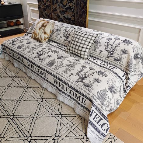 Roméo 180X180 Coussin de canapé monobloc, housse de canapé intégrale anti-griffures de chat, adaptée à toutes les saisons, serviette/housse de canapé (1/4)