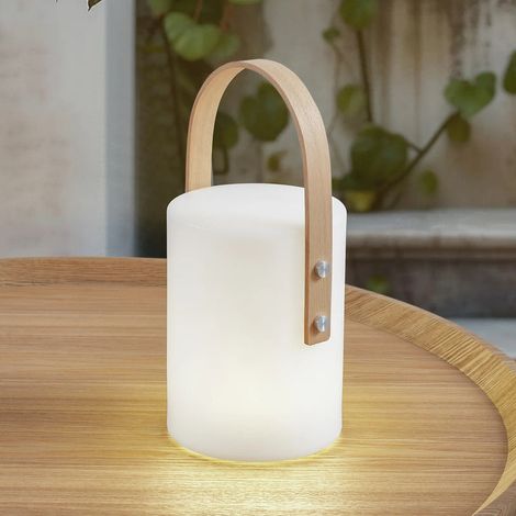 [GEBRAUCHT] B-Ware Lindby LED Akku Außentischleuchte Juria Gartenleuchte dimmbar IP44 weiß 35,5cm (1/2)