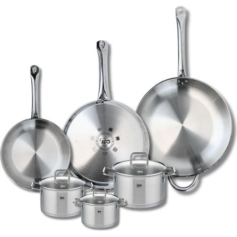 Ensemble de 3 Poêles de cuisson 24, 28 et 32 cm et 3 faitouts 12, 14 et 16 cm Elo Profi Citrin (1/5)