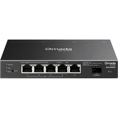 Commutateur réseau TP-Link SG2206MP L2 Gigabit Ethernet (10/100/1000) Alimentation par Ethernet (PoE) (1/5)
