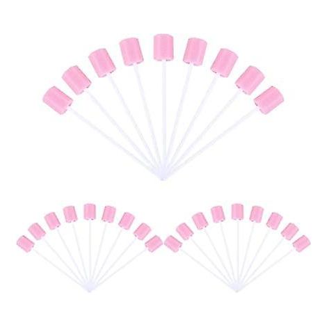 lot De 100 Couvillons En Mousse Jetables,btonnets Jetables Striles Pour Soins Bucco-dentaires,couvillons Pour Usage Mdical Oral Buccal (rose) (1/5)