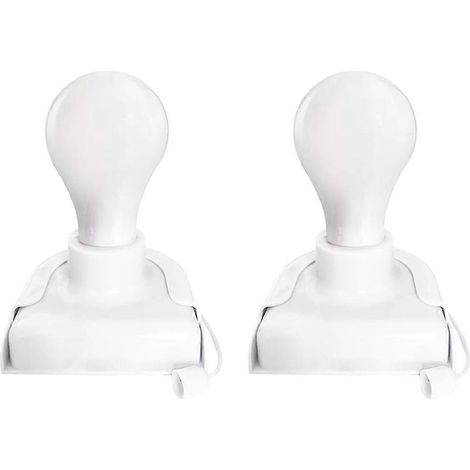 Lot de 2 ampoules adhésives à piles, pour placard, fixation murale avec chaînette. (1/5)