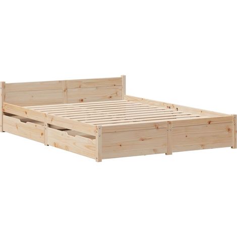 vidaXL Cadre de lit sans matelas 135x190 cm bois de pin massif (1/5)