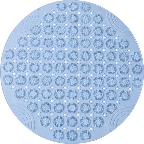 1 tapis de bain rond TPE, 30 x 30 cm, massage plantaire, drainage rapide, antidérapant avec ventouses, lavable en machine (1/5)