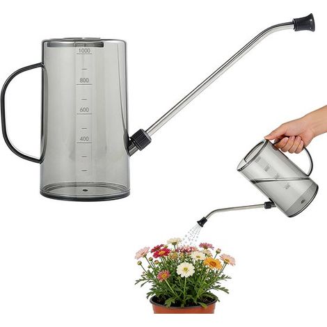 Regadera de 1000 ml, suculentas y flores, Regadera con escala de medición, Regadera pulverizadora, Juego de riego para jardín, Talla S (1/5)