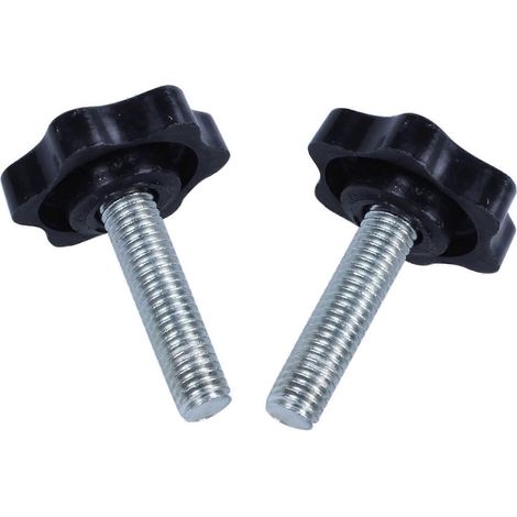 2 Poignées de Serrage Noires M8 x 30mm, Tête Étoile 32mm, Filetage Mâle (1/5)