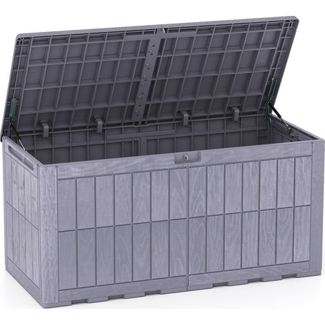 COSTWAY Cassapanca Panca Panchina Baule Contenitore Esterno Interno Plastica Metallo Coperchio Portaoggetti Salvaspazio Impermeabile Seduta Grande Mobile Port (1/5)