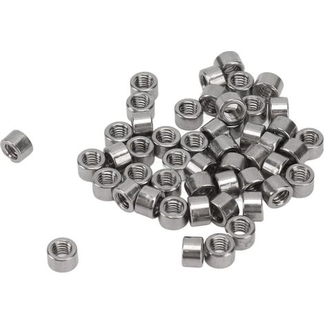 Écrous de couplage ronds M4x0,7, 50 pièces, 4mm de longueur, écrous de connecteur robustes en acier inoxydable 304 pour l'entretien (1/4)