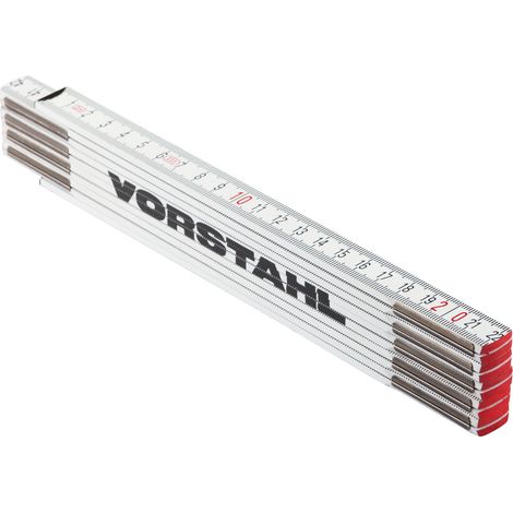 Mètre ruban pliable en bois, blanc 1 m Vorstahl (1/4)