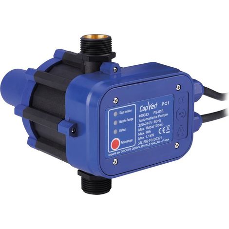 Capvert – Contrôleur de pression automatique pour pompe – Press Control PC1 – Protection marche à sec – Installation rapide – 230V 10A