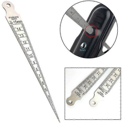 Keillehre Lochdurchmesser-Lineal Kegelspaltmessung 1-15 mm-Silver (1/5)