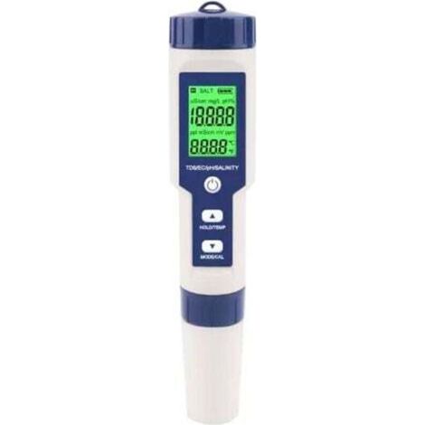 Salzgehaltsmessgerät für Schwimmbäder, 5-in-1 digitales Meerwasser-Salzgehaltsmessgerät, wasserdichtes Testset (IP67)