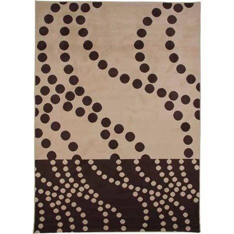 NATURE - Tapis motifs spirales à pois taupe moka 160x230 (1/4)