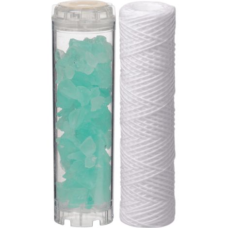 Pack 2 Cartouches filtrantes 9" 3/4 anti corrosion et anti sédiments : Silicophosphate et silicates + Bobinée 25 microns