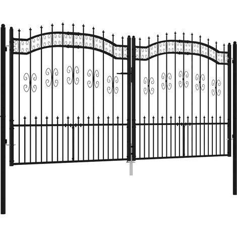 Maison Exclusive - Gartentor KAMPEN mit Speerspitze Schwarz 302 x (1/5)