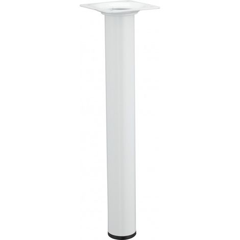 HETTICH Pied table basse cylindrique HETTICH fixe acier époxy blanc