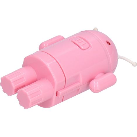 Tragbarer Universal-Adapter in Roboterform mit EU-Stecker auf USB-Anschluss, 100–240 V, rosa (1/5)