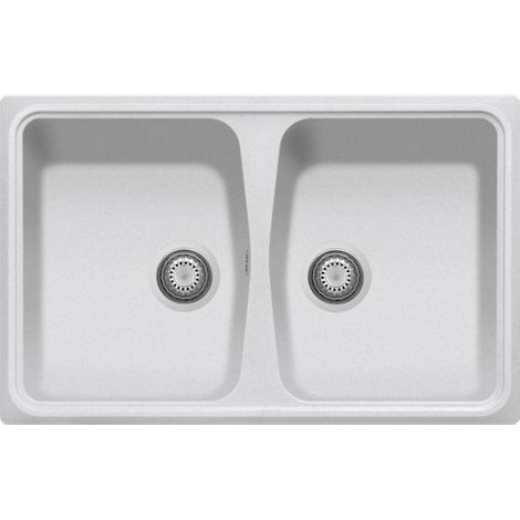 Lavello composito cucina Plados SP0792 due vasche - UG90 Bianco Opale