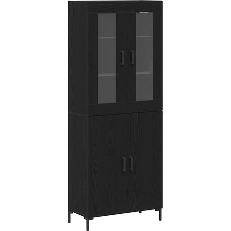 Maison Exclusive - Aparador alto 2 pcs Roble negro 69,5 x 34 x 18
