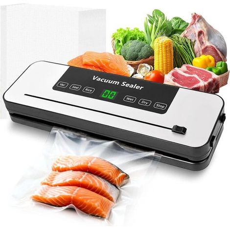 Machine de mise sous vide - Machine à vider les aliments 6 en 1 - Sacs sous vide inclus - Noir - Plastique noir (1/5)