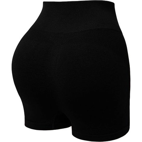Culotte courte sans couture taille haute pour femme - Design anti-transpiration - Vêtements de sport de fitness - Culotte courte sans couture - Pantalon de sport taille haute (1/5)