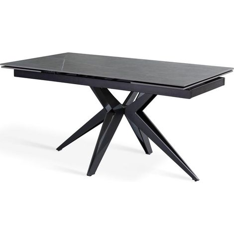 Tavolo allungabile grigio-negro 90 cm x 160-240 cm cm H. 76 cm (1/4)