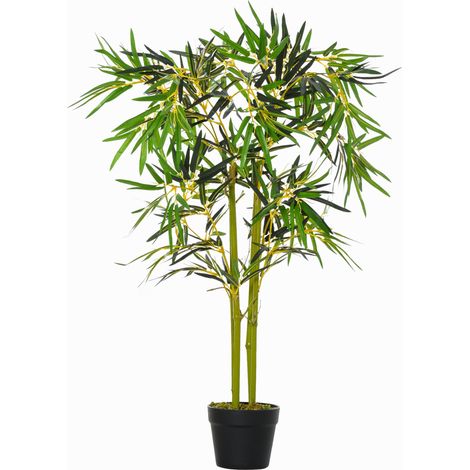 Bambù artificiale in vaso 120cm verde per interni ed esterni