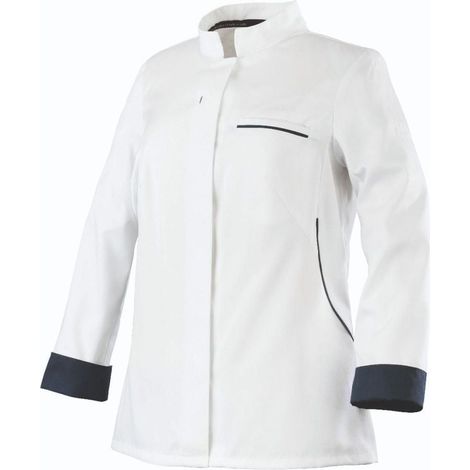 Giacca da cuoco traspirante a maniche lunghe da donna ROBUR ESCALE Bianco / Blu L