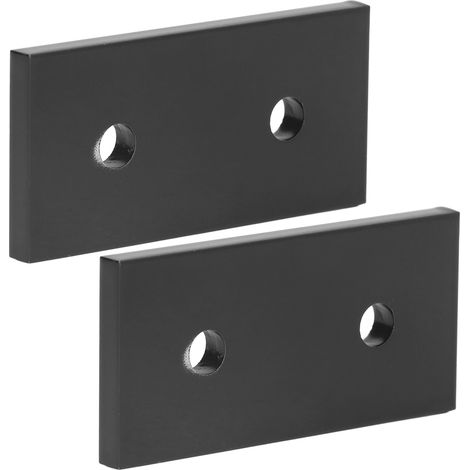 2 pièces Plaque de jonction rectangulaire plate en alliage d'aluminium noir 3030, résistante à la compression, à 2 trous (1/5)