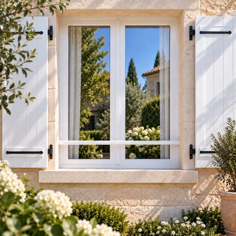Barre d'Appui de Fenêtre Ajustable 30-140cm Aluminium Blanc Entre Tableaux MODEA France (1/5)