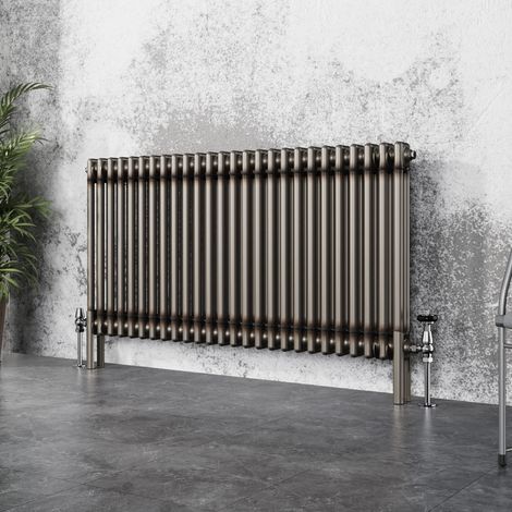 Traditional Cast Iron Style Radiator Raw Metal Central Heating 2 Column 600x1190mm