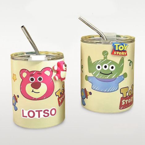 Mug isotherme avec couvercle, en acier inoxydable 304, motif dessin animé, type 2, idéal pour le bureau et les voyages. (1/5)