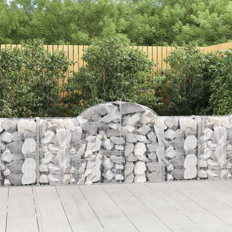 Gabion à arc élevé 200x30x80/100 cm Fer galvanisé