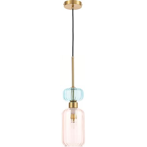 Suspension Molly double verre rose/bleu E14 40W Milagro (1/5)