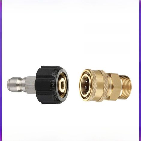 Adaptateur nettoyeur haute pression, kit connexion rapide 1/4 pouce M22-14, connecteur conversion cuivre inox, pour Karcher et compatibles (1/5)