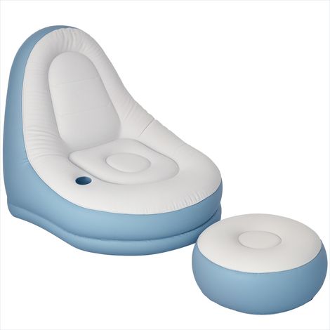 Fauteuil gonflable avec repose-pieds et porte-gobelet 125 x 100 (1/5)