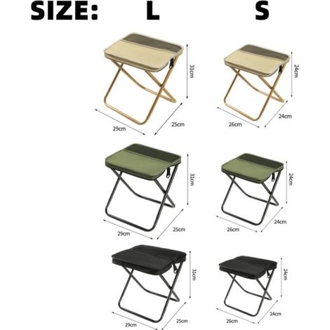 Sgabello pieghevole - Sedia portatile - Seduta da esterno - Ultraleggero e portatile - Portata massima 120 kg - Nero (1/2)