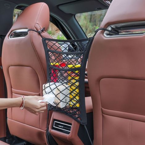 Barrière de Voiture pour Chien à 3 Niveaux,Barrière de Voiture,Enceinte de Voiture en Filet pour Animaux de Compagnie,séparation pour Chien,Organisateur de Voiture rétractable (1/5)
