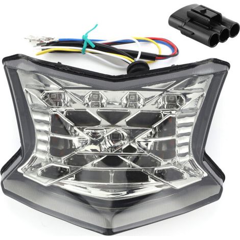 Juego de luces traseras LED brillantes Aqxreight, lente transparente, apto para Z900/Z650/650 2017-2019, con funciones de luz de posición, luz de freno e intermitente, fácil de instalar. (1/5)