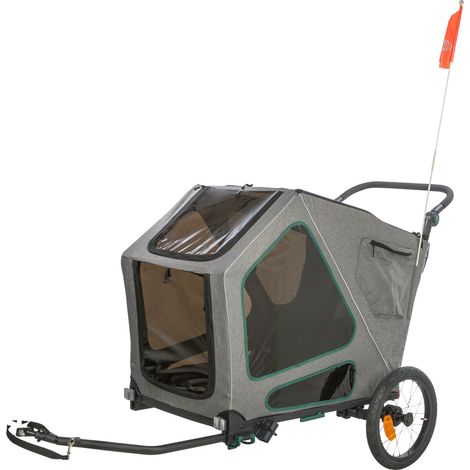 Fahrrad-Anhänger L:80x103x98/147cm,grau/salbei (1/5)