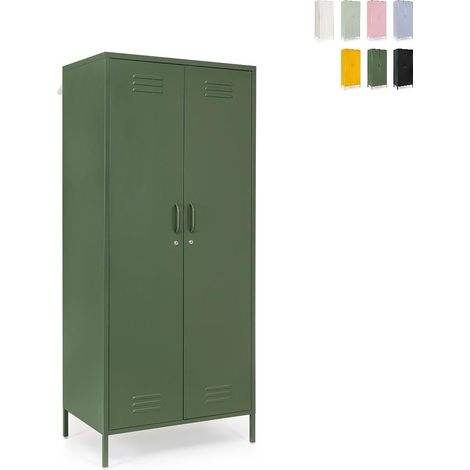 Armoire vestiaire en acier peint 2 portes 50x80x185 Cambridge YES - Vert foncé (1/5)